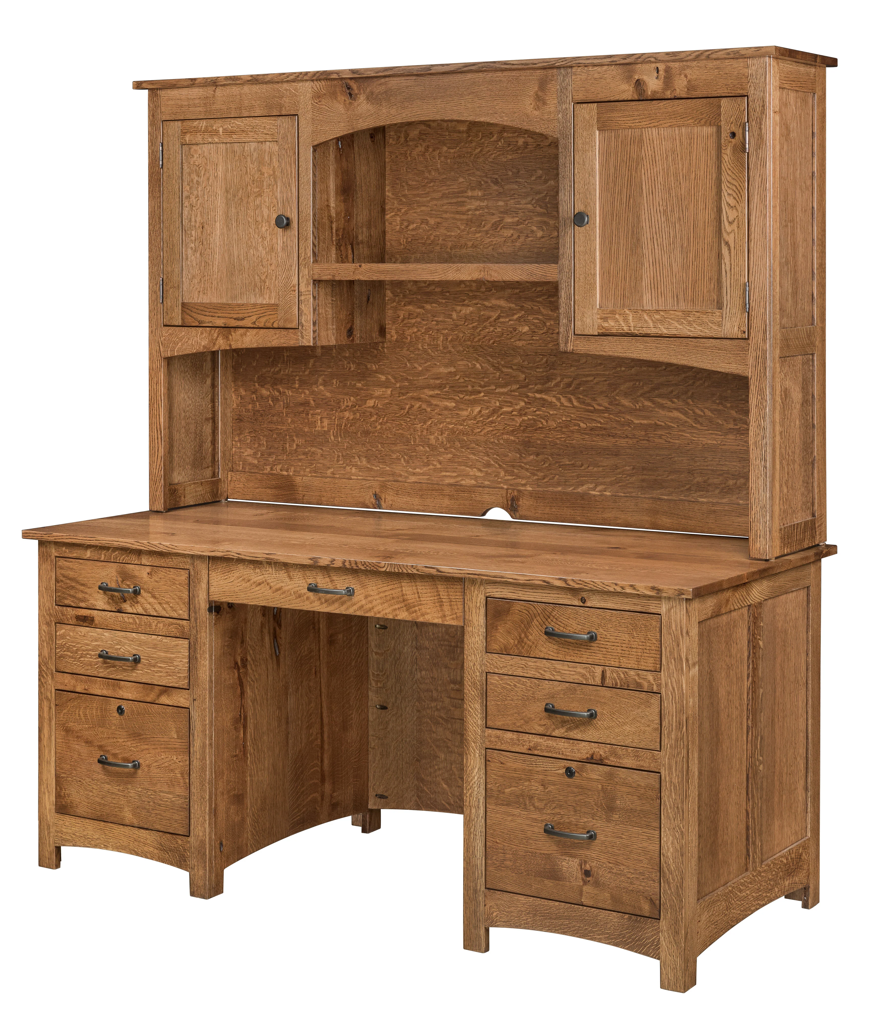 Oakridge Double Pedestal Desk and Hutch